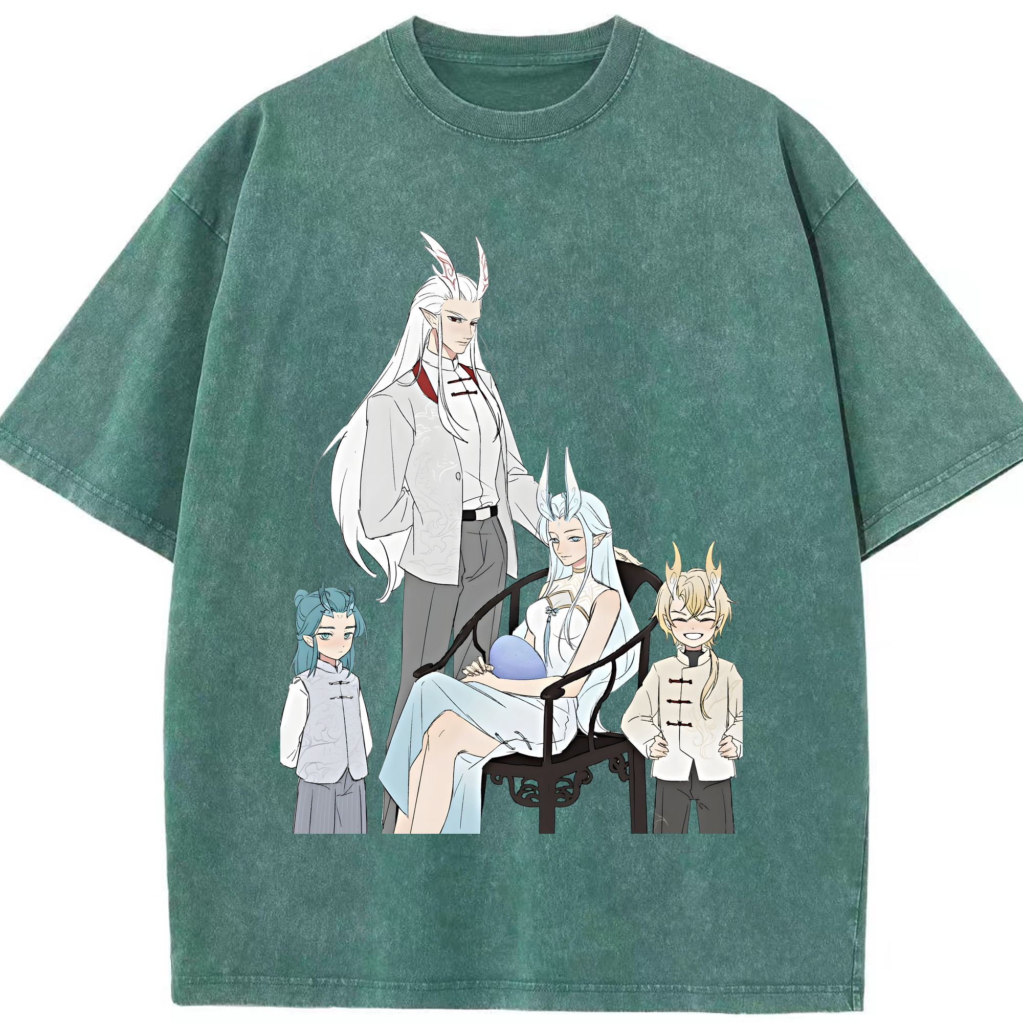 （画像用） Ne Zha 2 ナタ 魔童の大暴れ 綿100% ヴィンテージ風 半袖Tシャツ（フロントプリント）